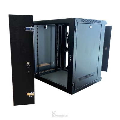 Rack de 12U puerta vidrio templado Sección Simple Nitrotel - SKU: NTFWC12U600
